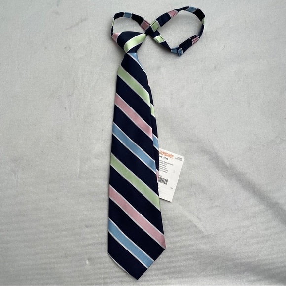 Gymboree boys navy/multi striped tie NWT - Picture 1 of 3